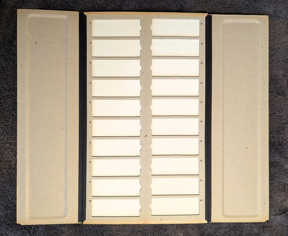 Three 3 Vintage Microscope Slide Holders Storage Folders 20 Slides