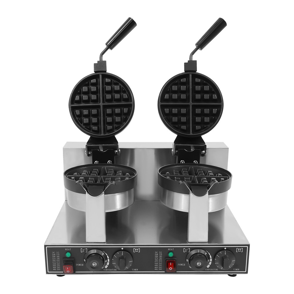 Double Head Waffle Maker Electric Digital Muffin Baker Waffle Making Machine