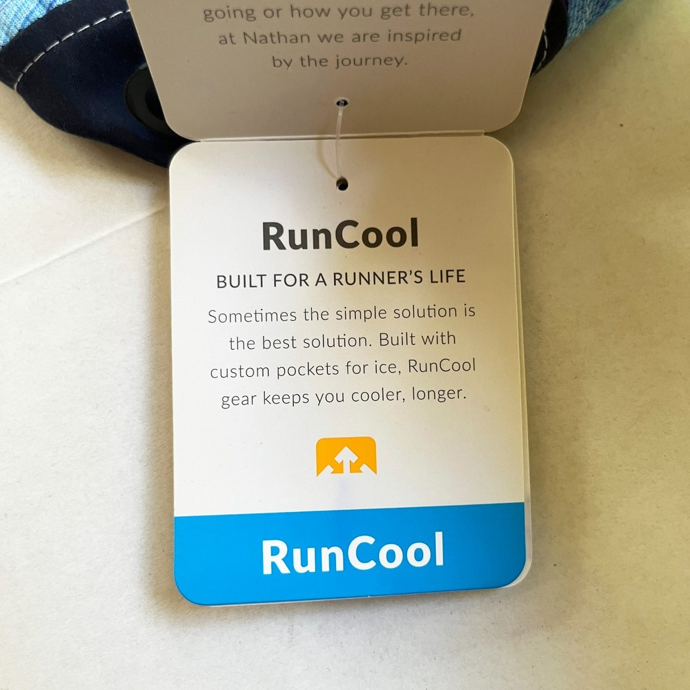 Nathan RunCool Ice Hat Cap Stash Pockets for Ice One Size Adjustable Blue NWT