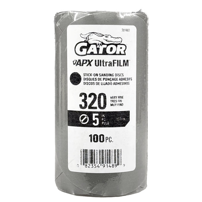 Gator 391489 320 Grit 5 In Premium Hook & Loop Sanding Discs 100-Pack