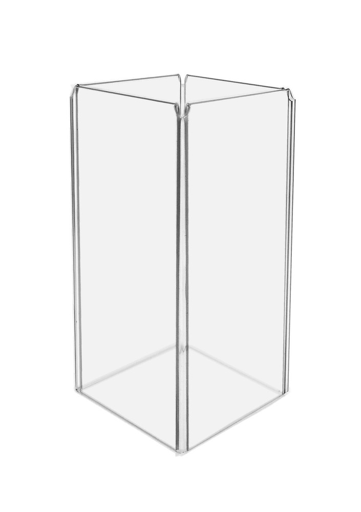Clear Four Sided Multi Panel Table Sign Holder Display