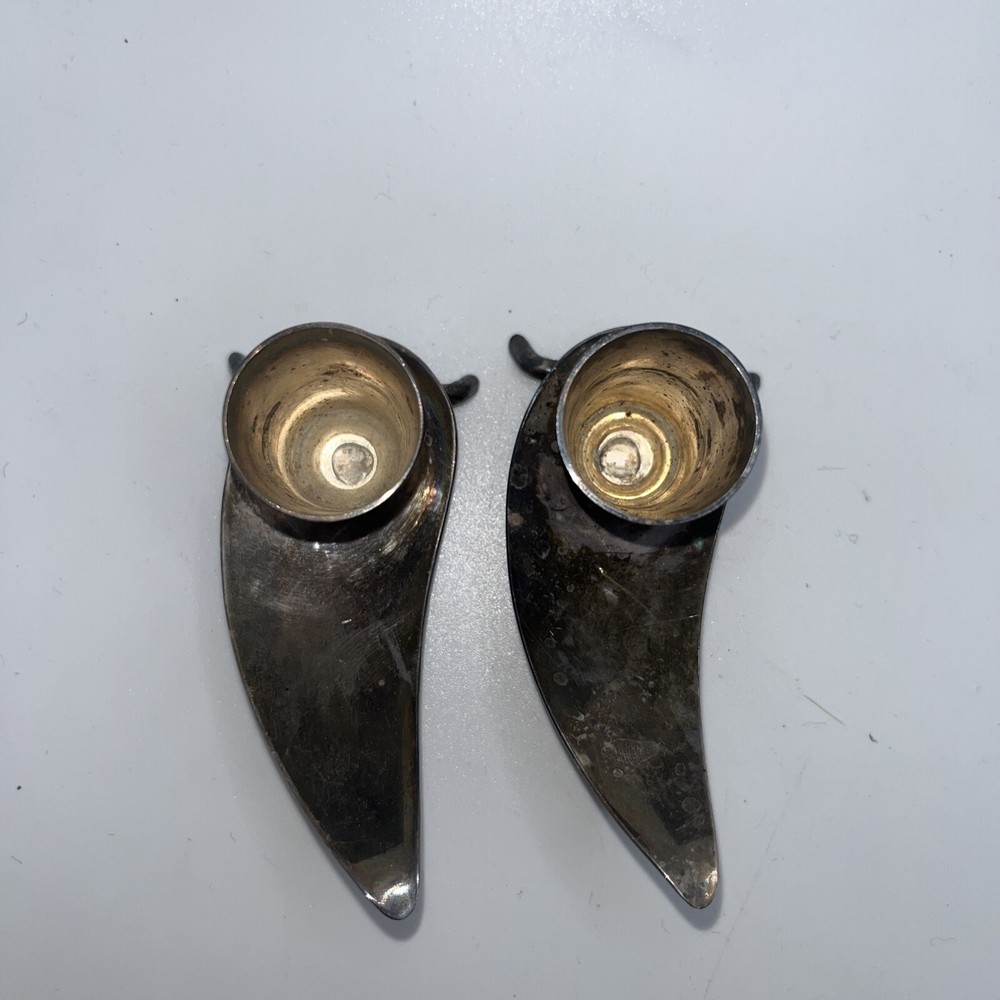 Sterling Silver Pair Vtg Candle Holders Made in Denmark William Schmidt