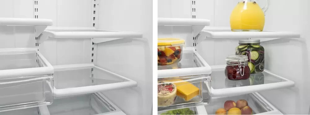 Whirlpool Black 33 Inch Bottom-Freezer Refrigerator - WRB322DMBB