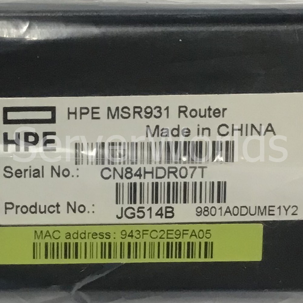 HPe JG514B MSR931 Router JG514B#ABA