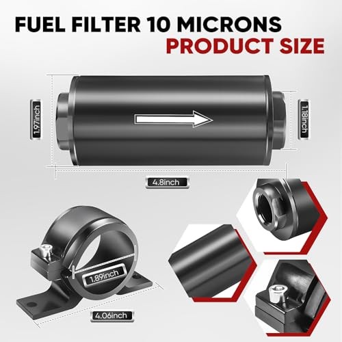 Inline Fuel Filter, 10 Microns Fuel Filter- EffectivelyFilters Gasoline &