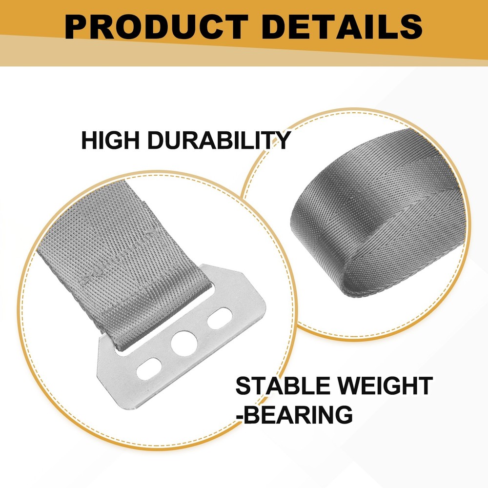 2Pcs Lift Up Storage Bed Belts, 40cm Nylon Pulling Belt for Bed Frame, Grey Blue