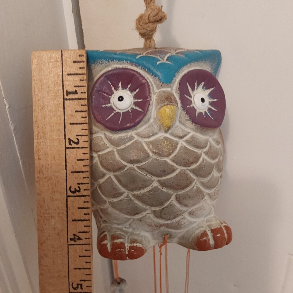 Terracotta Wind Chime & Decorative Hanging Owls. Open box