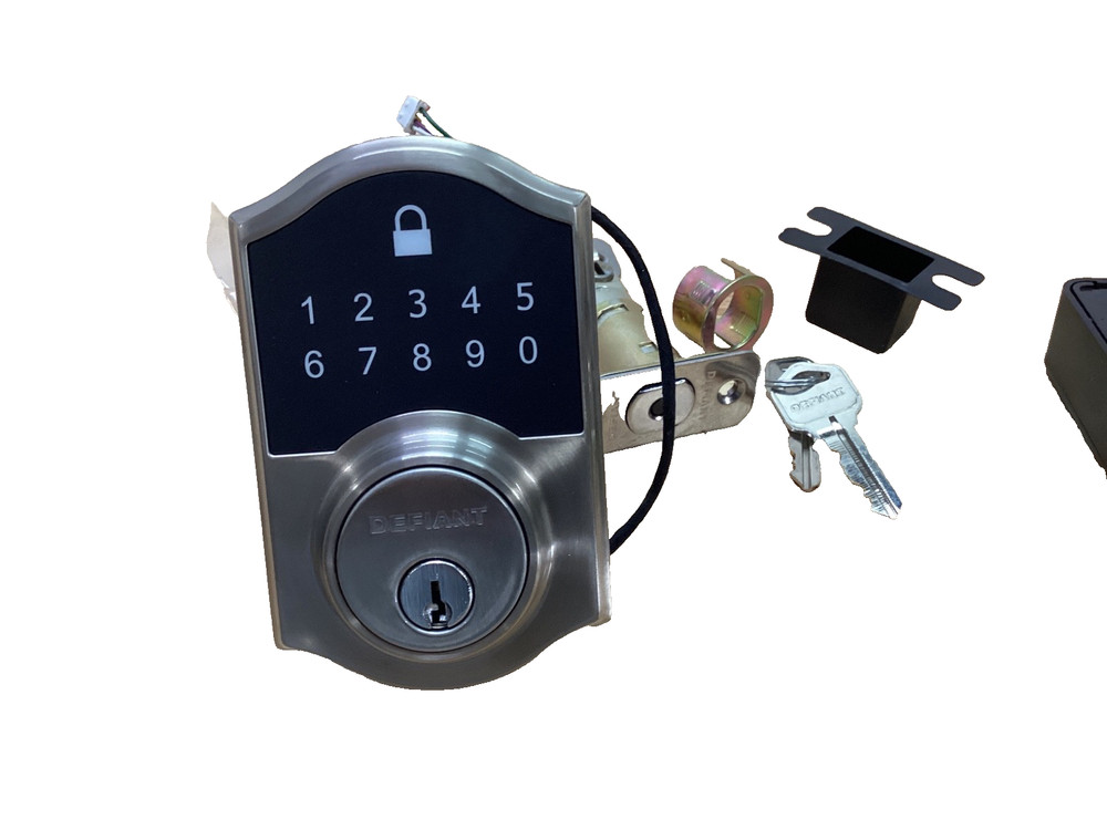 DEFIANT Electronic TouchPad Deadbolt Satin Nickel 10 user codes