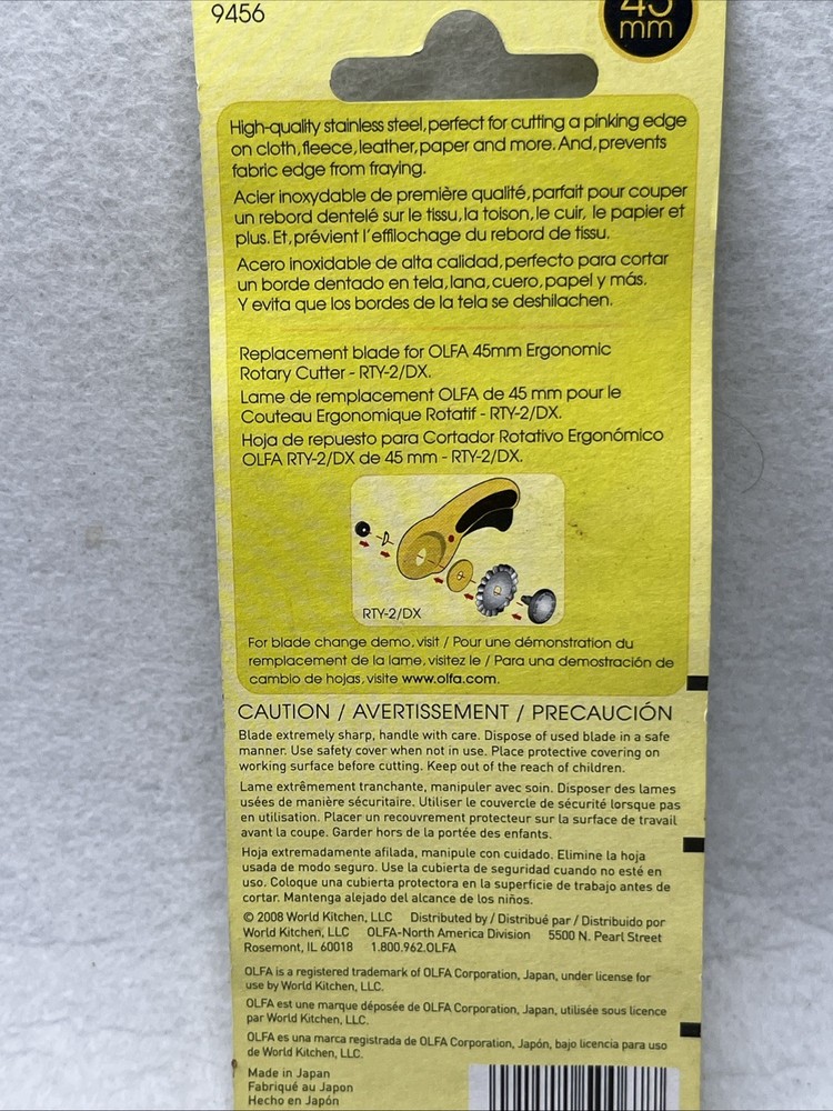 45mm Pinking Rotary Blade, Olfa