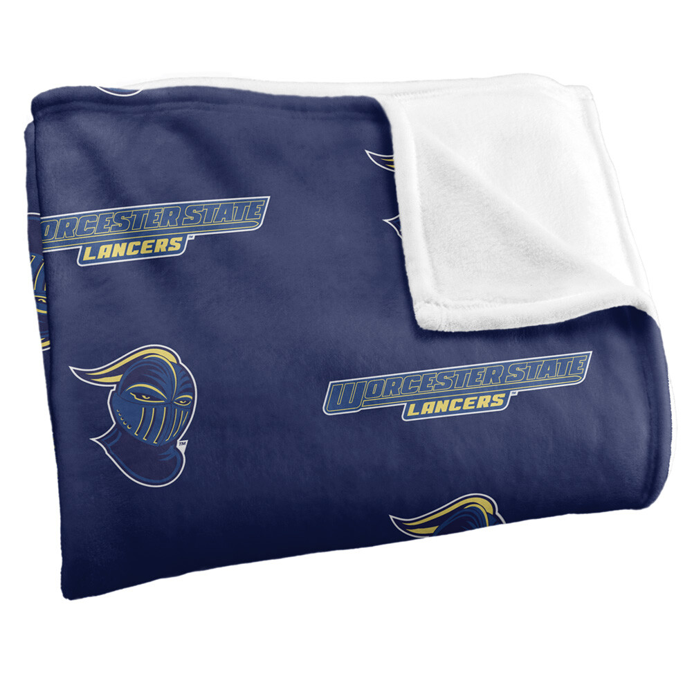Worcester State University Logo Pattern Silky Touch Super Soft Throw Blanket