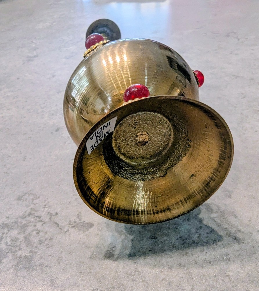 Brass Incense Burner with Multicolor Beads Made in India
