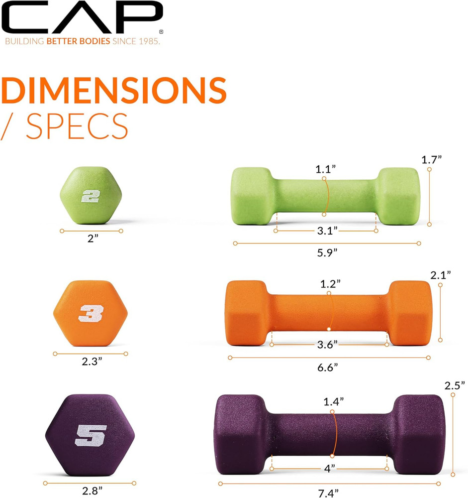 Barbell Neoprene Dumbbell Weights Pairs & Sets | Multiple Colors