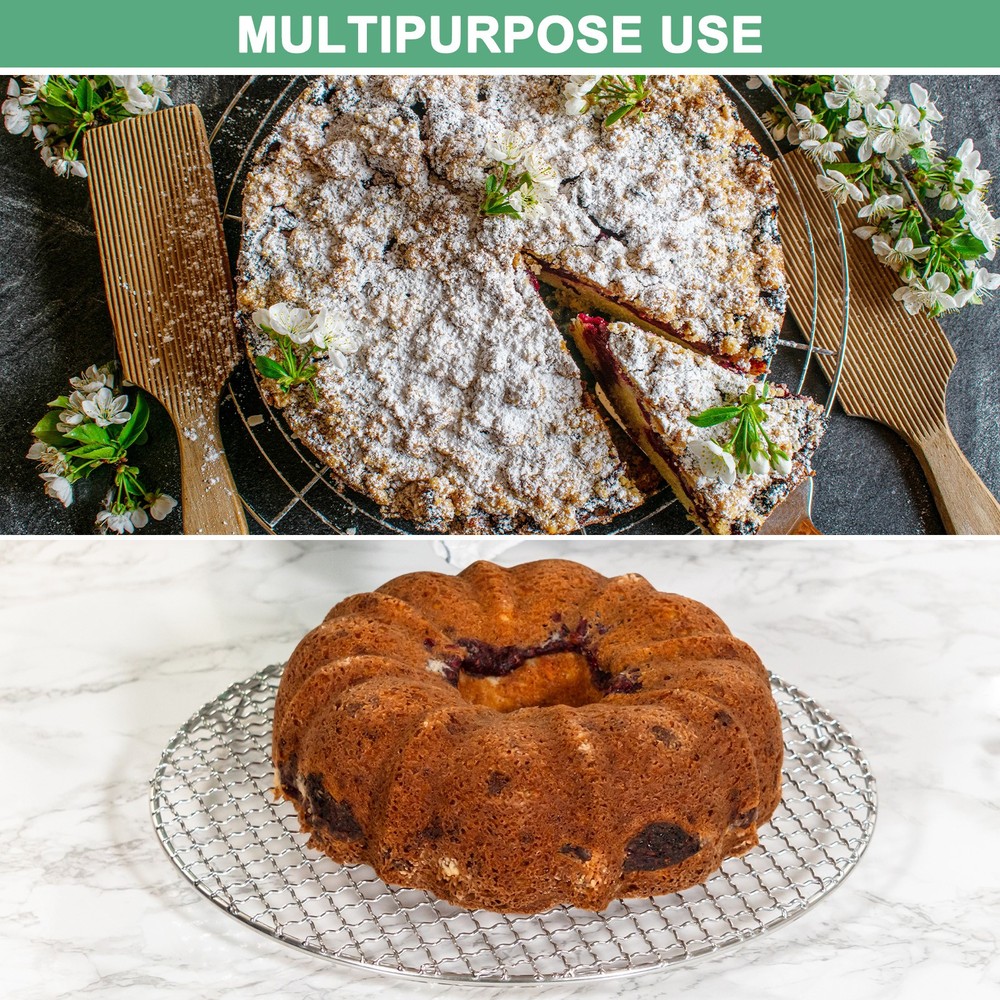 2-Pack Cooling Rack, 12" Round Stainless Steel Baking Rack [Silver]