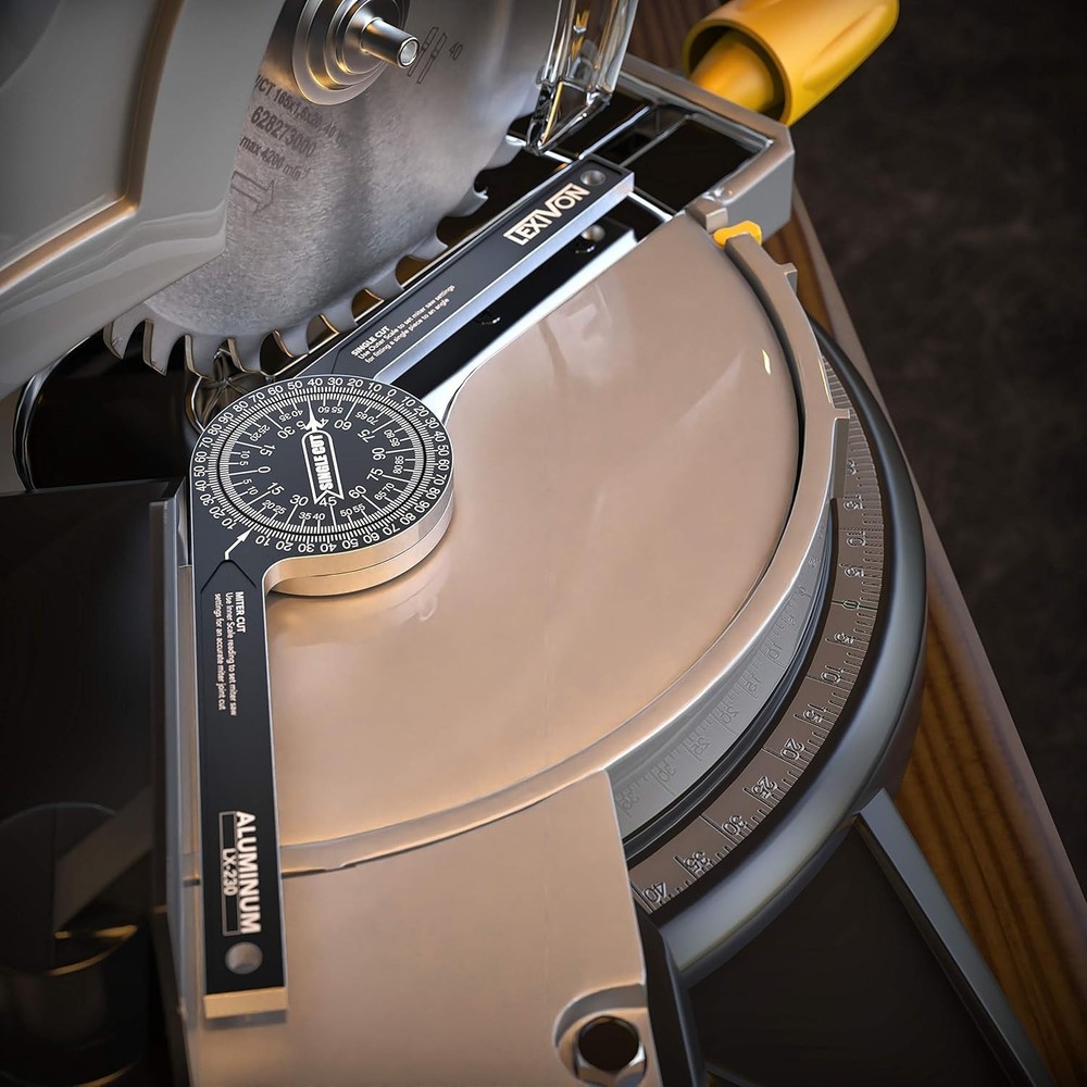 Aluminum Miter Saw Protractor | 7-Inch Rust Proof Angle Finder Featuring Prec...