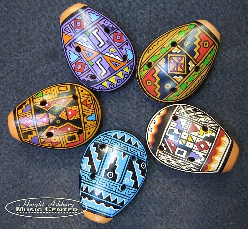 Cusco Medium Painted Ceramic Ocarina