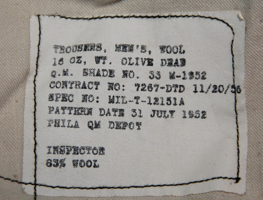 ORIGINAL POST WWII WOOL FIELD TROUSERS