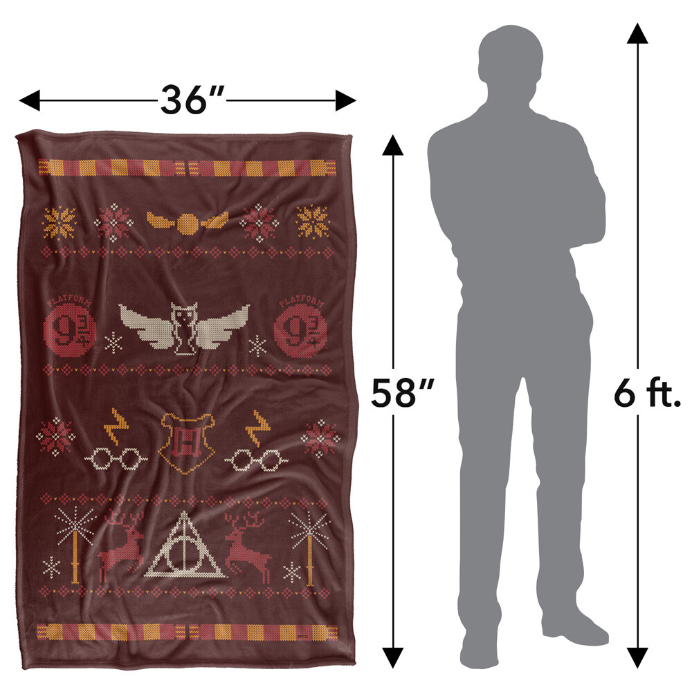 HP and The Deathly Hallows Part 2 Icon Pattern Silky Touch Blanket