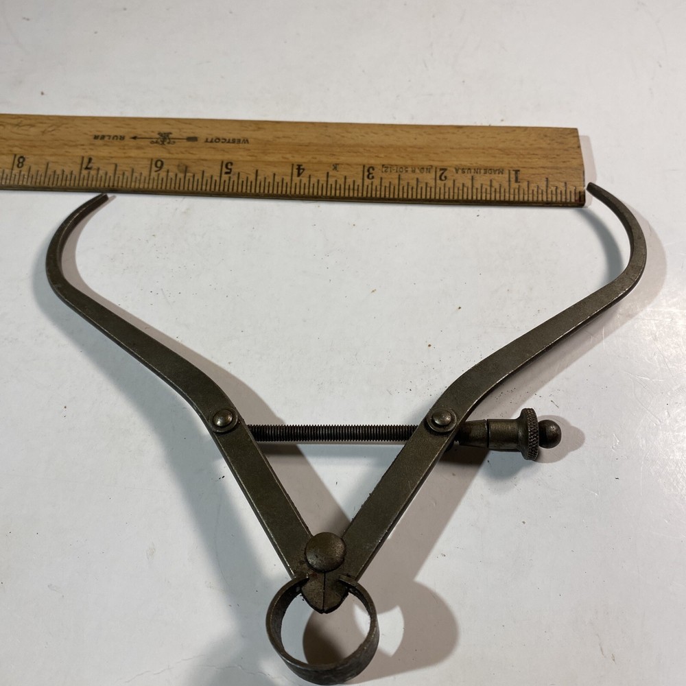 Unbranded 6.5” Yankee Spring-Type Outside Caliper, Solid Nut, Flat Leg, 0-6"