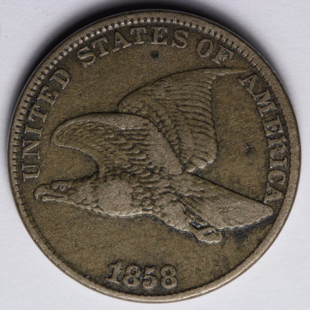 1858 LL Flying Eagle Cent Penny XF E123 SUMA