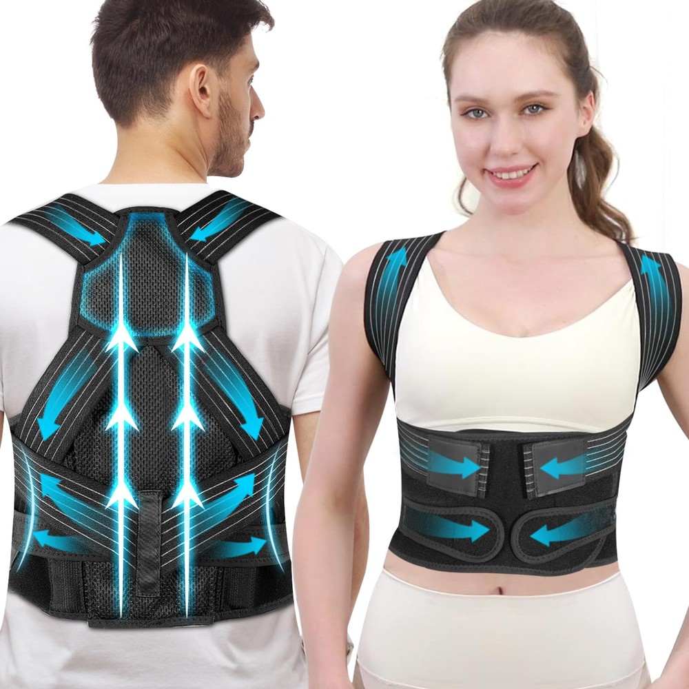 Posture Corrector for Men with Bionic System - Upgraded Back Brace, Adjustabl...