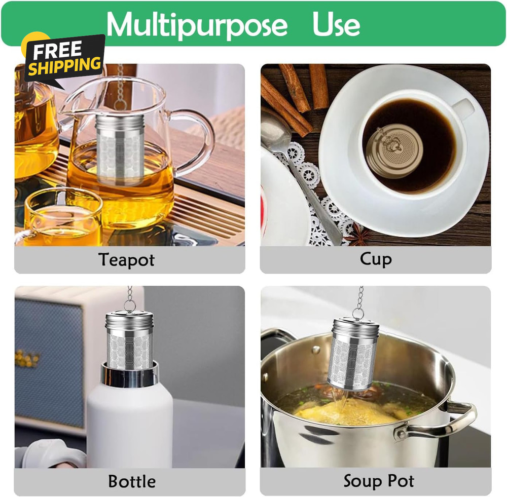 2 Pack Stainless Steel Tea Infusers, Extra Fine Mesh Strainers with Drip Trays