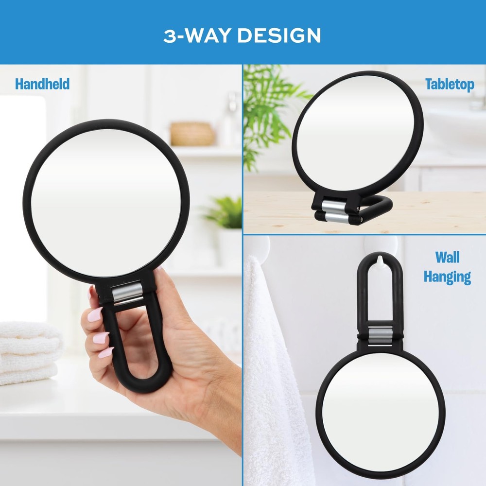 Premium Magnifying Handheld Mirror, 1X/15X Magnification Hand Mirror, Folding...