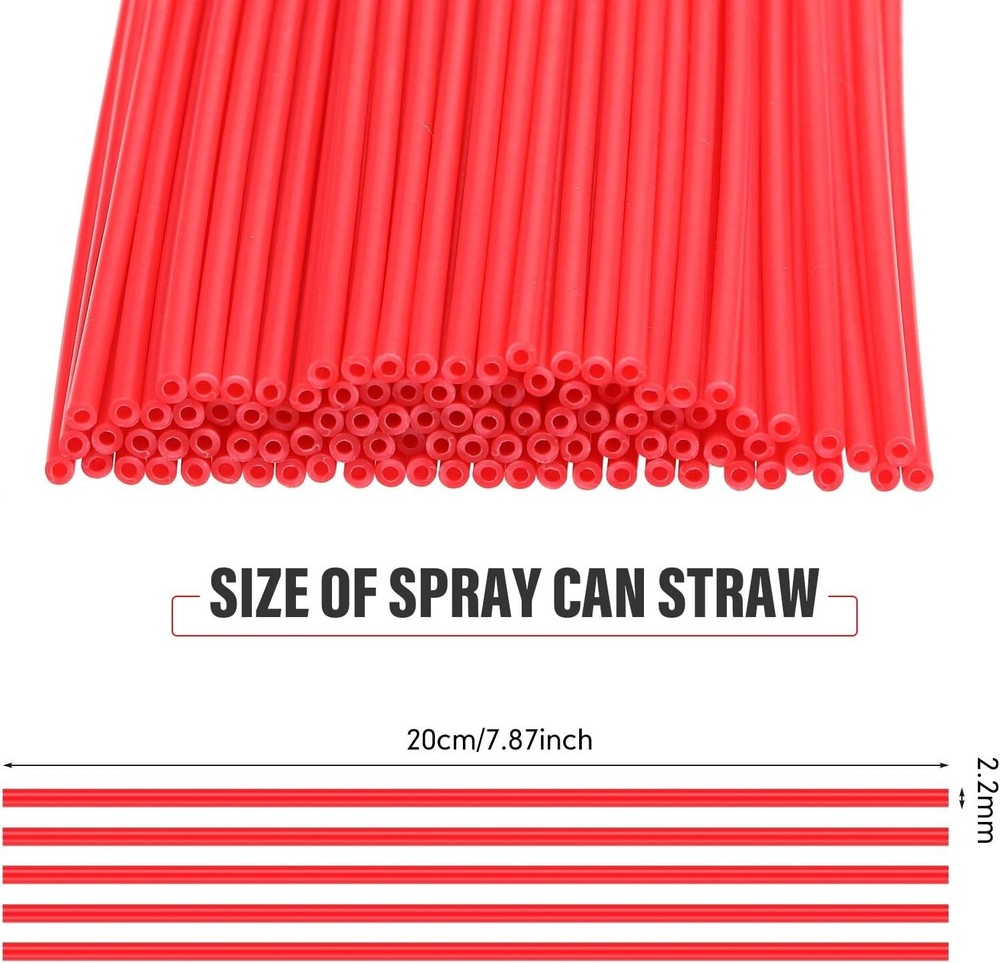 Spray Can Straw Plastic Replacement Spray Can Extension Straw (100)