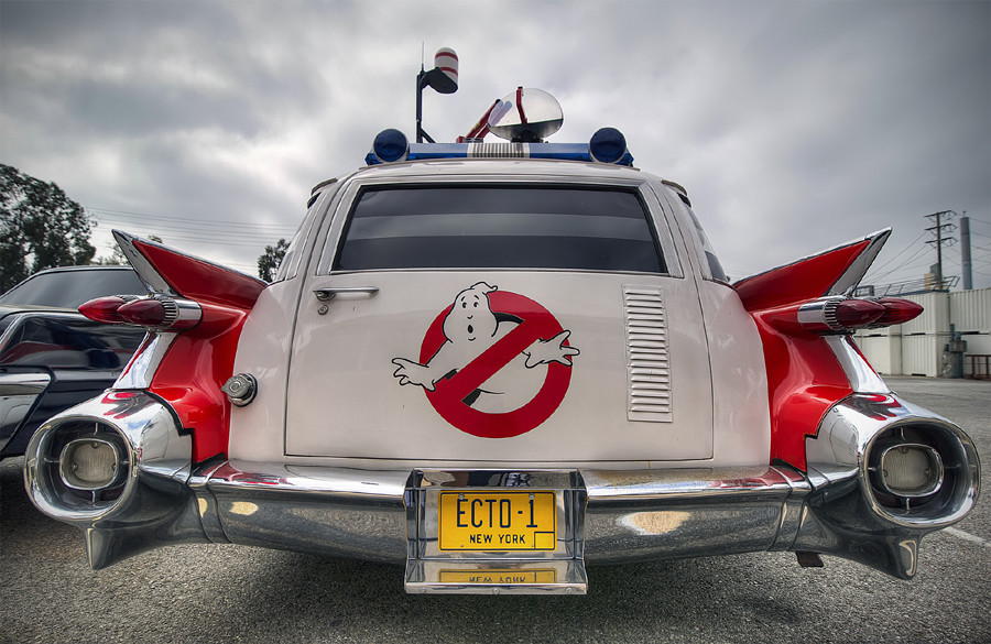 Ghostbusters 1 & 2 | ECTO-1 + ECTO-1A | STAMPED Replica Prop License Plate Combo