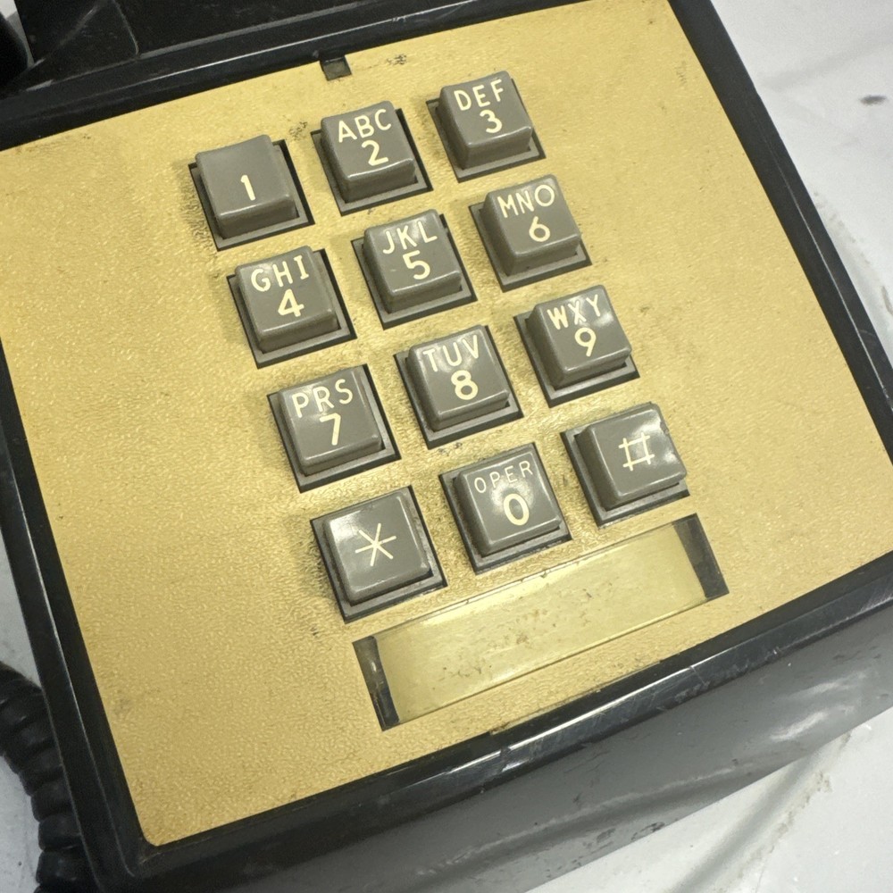 Vintage Black Comdial Push Button Desktop Telephone - Black