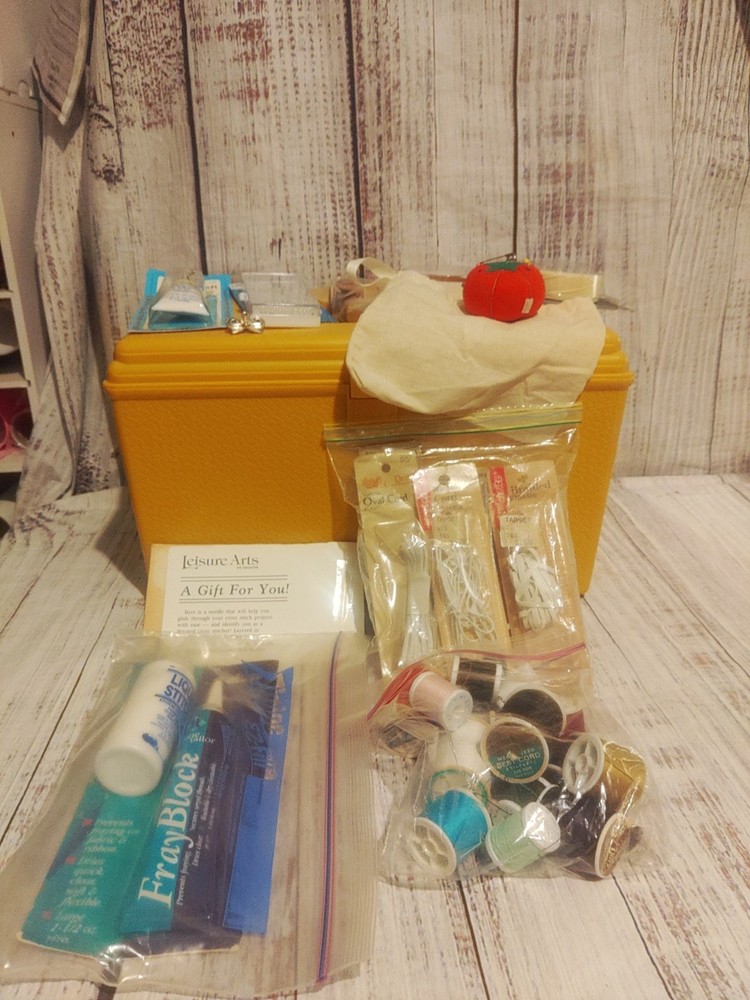 Large Sewing Box With Supplies