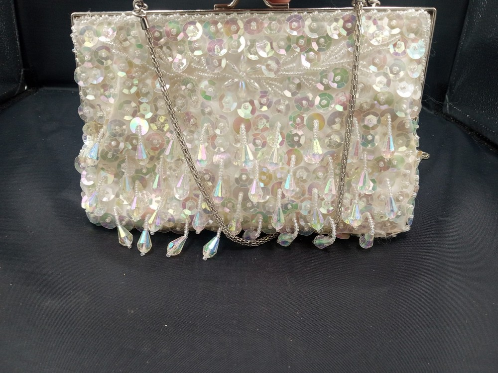 Vintage Rainbow Pearl Bead Purse