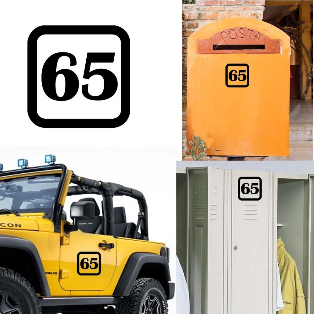 Sticker Vinyl Number 65 Version v1sq