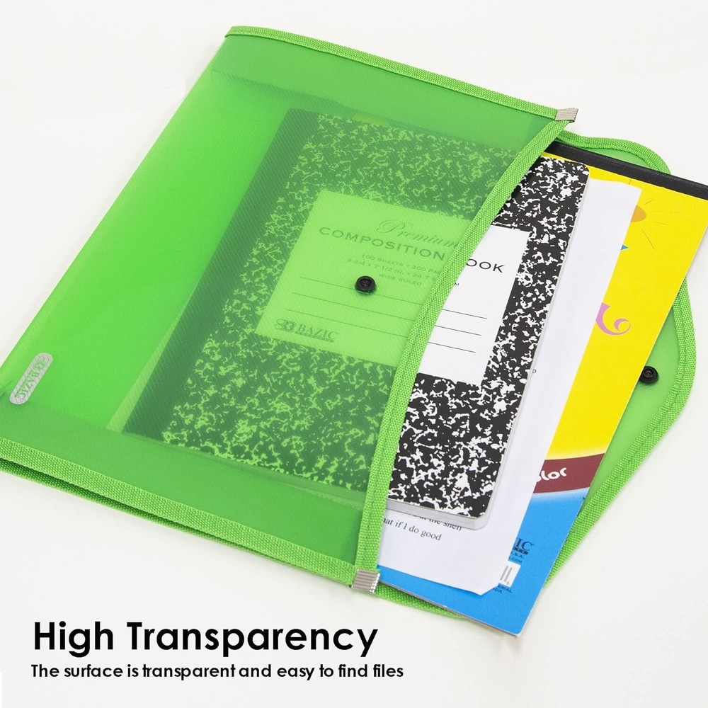 Plastic File Folder Document Holder V-Flap Letter Size - 2 Pack - Random Color