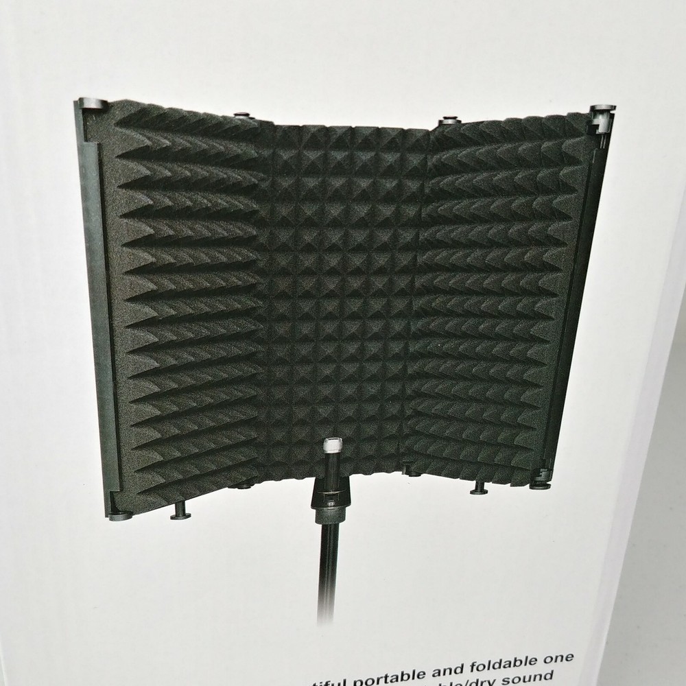 Microphone Isolation Shield, Foldable Mic Sound Absorbing Foam Equipment