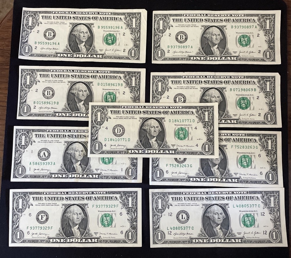 25 $1 FRN Mis Cut Errors. Right To Left Shift. (WORTHLESS) Read Description!!!