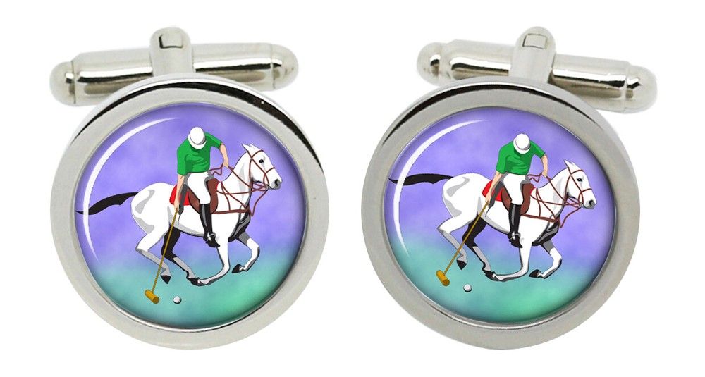 Polo Cufflinks in Chrome Box