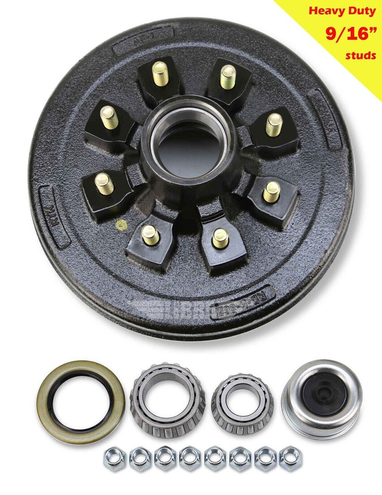 LIBRA HD 8 on 6.5" Trailer Hub Drum Kits with 9/16" Studs