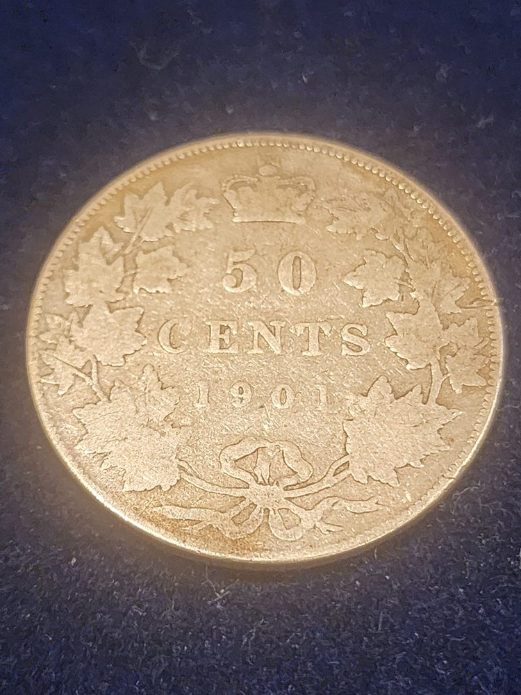 1901 Canada 50 Cents Silver Coin