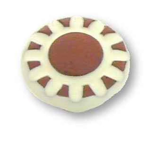 1-1/2" Sunburst Knob Glazed Cream & Terra Cotta