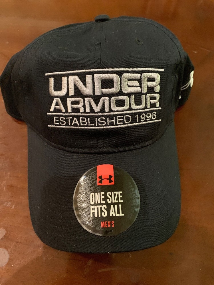 New Under Armour 3 Stripe Cap Strap back Adjustable Hat Black