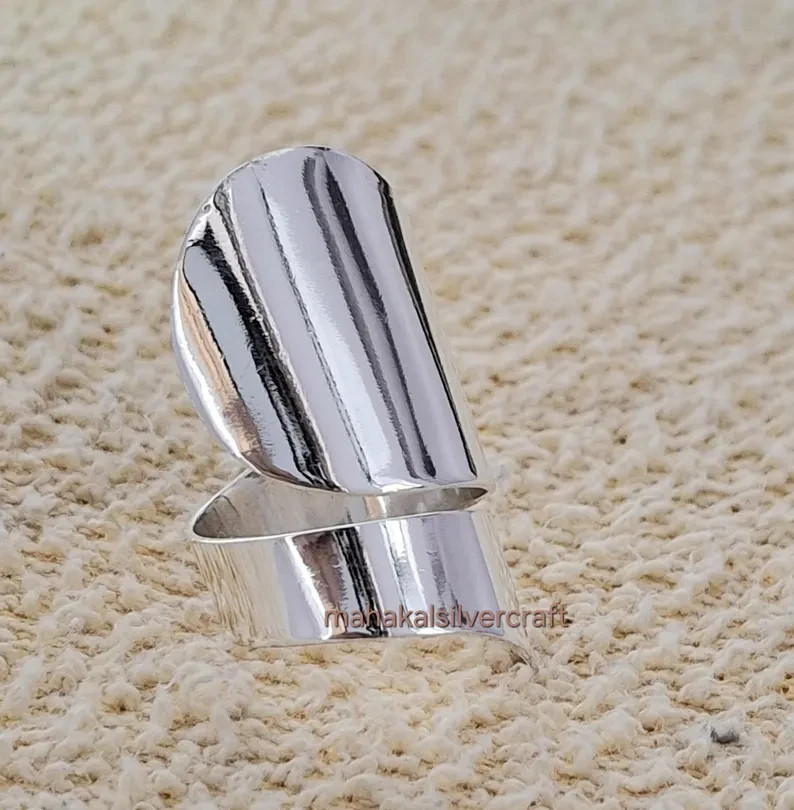 Handmade 925 Sterling Silver Ring – Bold Adjustable Silver Statement All Size