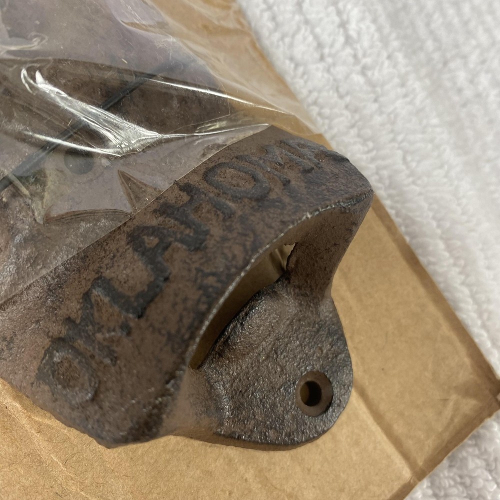 Realtime Cast Iron Buffalo Oklahoma Wall Mount Bottle Opener Rustic Bar Decor