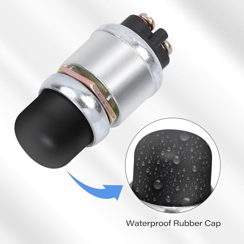 Engine Start Push Button Momentary Start Switch, 12V 50A Waterproof 2 PCS