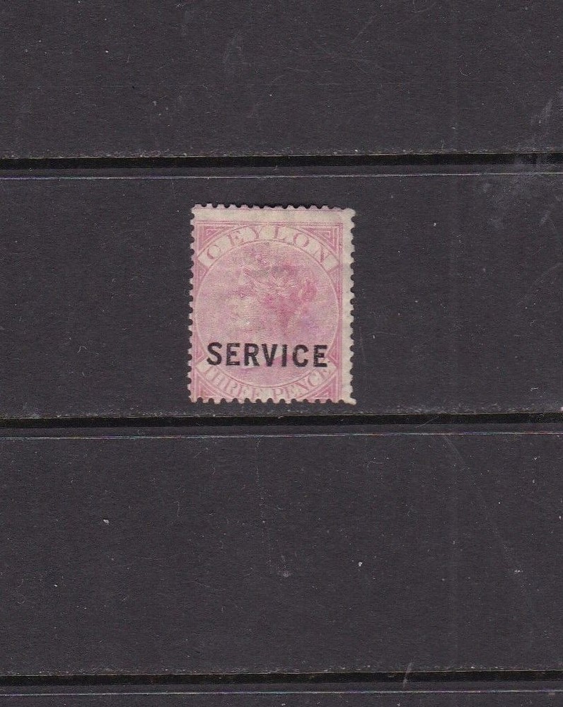 Ceylon 1869 3d Rose Overprinted SERVICE Mounted Mint SG07