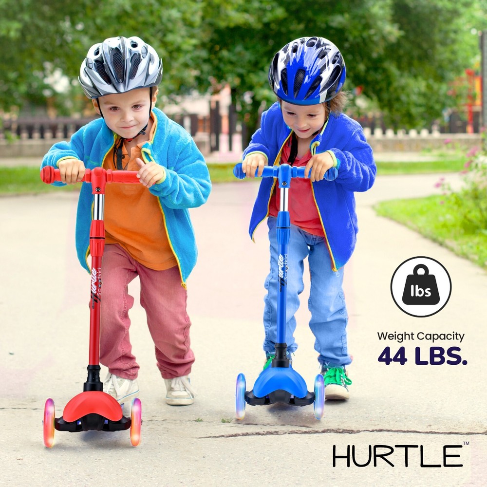 Hurtle Lightweight & Adjustable Mini Kickboard Scooter-for Kids (Blue)