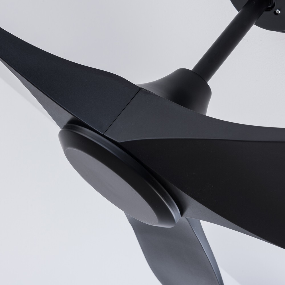 52" Flush Mount Solid Wood Ceiling Fan with Light 3 Speed Quiet DC Motor 3 CCT