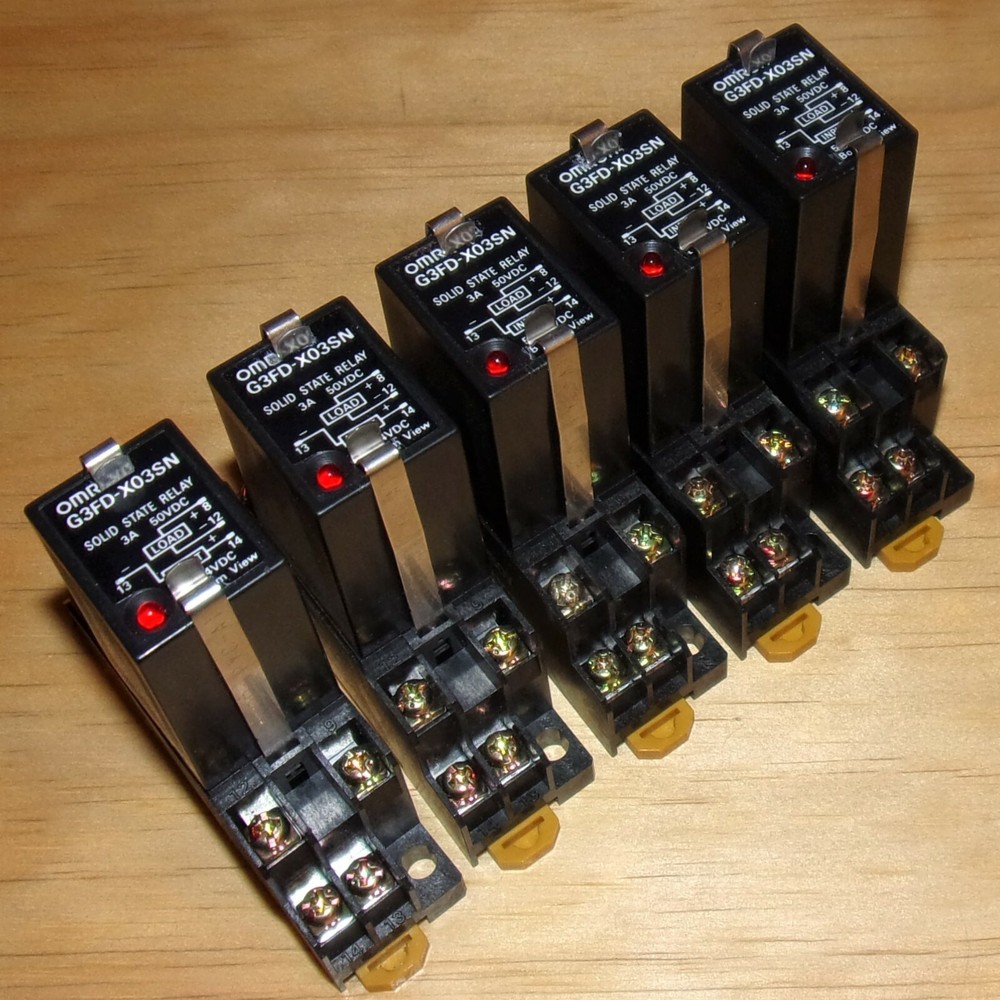 x5 Omron 24VDC Coil 50VDC 3A Max. Solid State Relays G3FD-X03SN