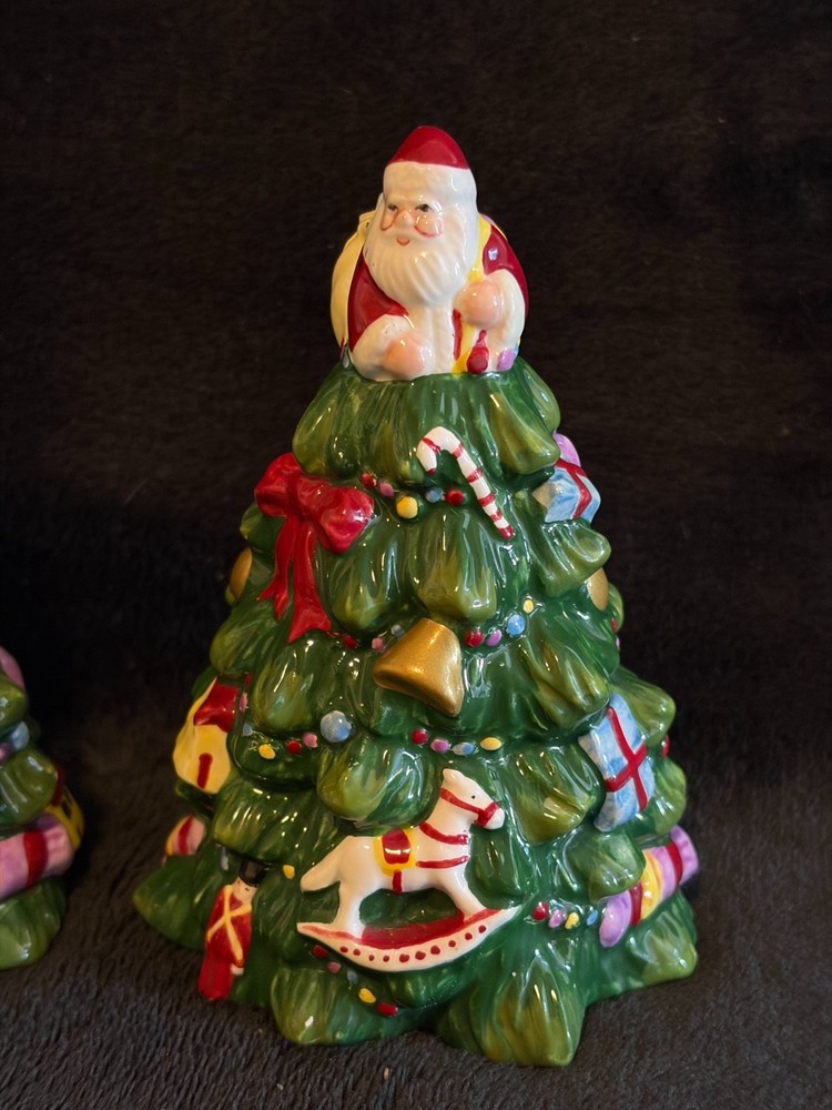 2005 Spode Christmas Tree Figural Salt & Pepper Set...Hand Painted