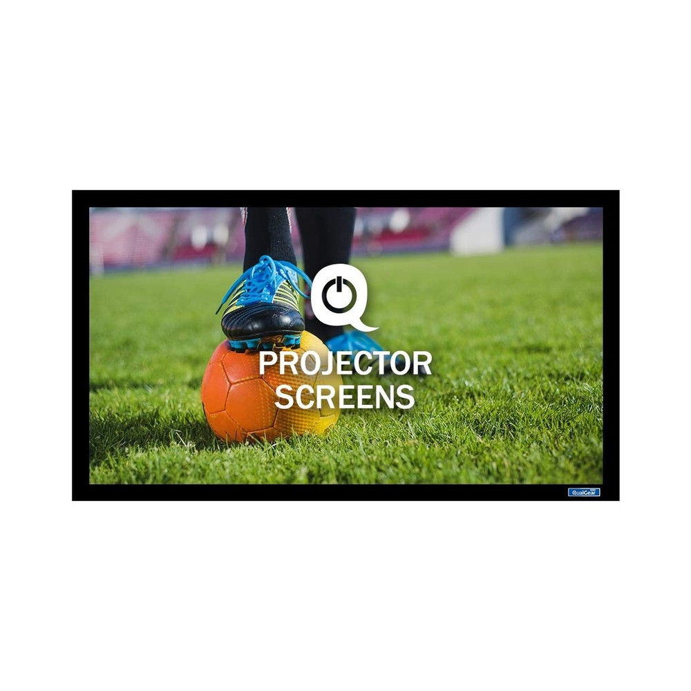 QualGear 92-Inch Fixed Frame Projector Screen 16: 9 3D High Definition 1.0 ga...