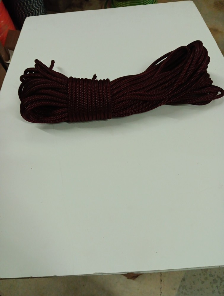 1/4 x 150 ft. Double Braid-Yacht Braid polyester rope. Burgundy
